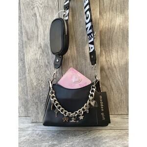 Madden Girl Charm Crossbody Bag with Bonus Pink Butterfly Wallet